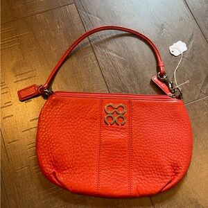 Coach Pebble Leather 9x6 Wristlet Purse